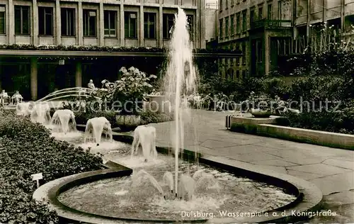 AK / Ansichtskarte Duisburg_Ruhr Wasserspiele an der Koenigsstrasse Duisburg Ruhr