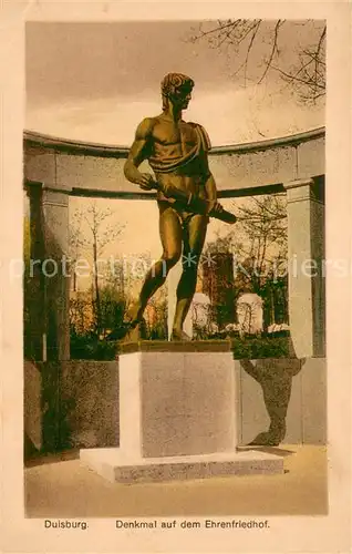 AK / Ansichtskarte Duisburg_Ruhr Denkmal auf dem Ehrenfriedhof Duisburg Ruhr