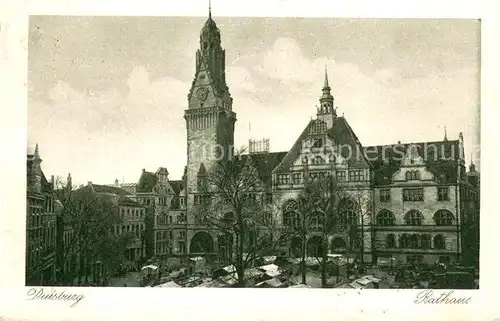 AK / Ansichtskarte Duisburg_Ruhr Rathaus mit Markt Duisburg Ruhr