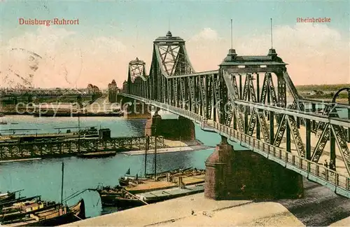 AK / Ansichtskarte Duisburg_Ruhrort Rheinbruecke Duisburg Ruhrort