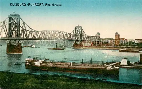 AK / Ansichtskarte Duisburg_Ruhrort Rheinbruecke  Duisburg Ruhrort