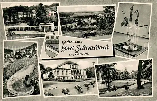 AK / Ansichtskarte Bad_Schwalbach Am Weinbrunnen Kurpark Stahlbrunnen Kursaal Bad_Schwalbach