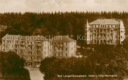 AK / Ansichtskarte Bad_Langenschwalbach Hotel und Villa Metropole Bad_Langenschwalbach