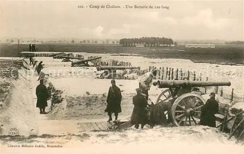 AK / Ansichtskarte Camp_de_Chalons Une Batterie de 120 long Camp_de_Chalons