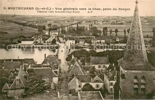 AK / Ansichtskarte Montrichard Vue generale vers le Cher prise du Donjon Montrichard