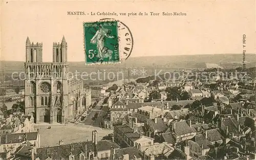 AK / Ansichtskarte Mantes sur Seine La Cathedrale vue prise de la Tour Saint Maclou Mantes sur Seine