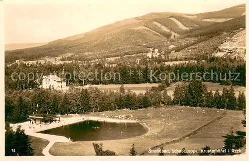 AK / Ansichtskarte Krummhuebel_Karpacz_Riesengebirge Strandbad Schneekoppe 