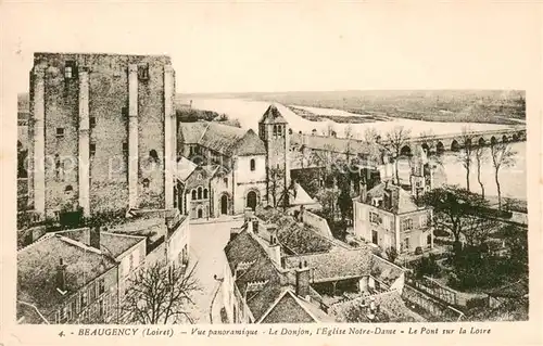 AK / Ansichtskarte Beaugency Vue panoramique Le Donjon lEglise Notre Dame Le Pont sur la Loire Beaugency