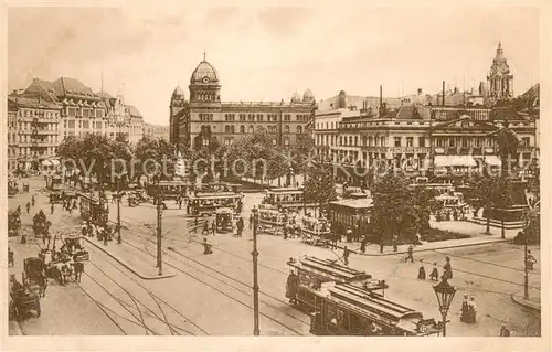 AK / Ansichtskarte Berlin Alexanderplatz Strassenbahn Verkehr Pferdefuhrwerke Berlin