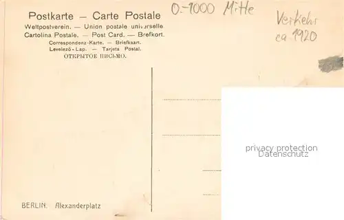 AK / Ansichtskarte Berlin Alexanderplatz Strassenbahn Verkehr Pferdefuhrwerke Berlin