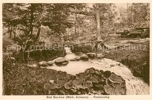 AK / Ansichtskarte Bad_Buckow_Maerkische_Schweiz Poetensteg Wasserfall Bad_Buckow