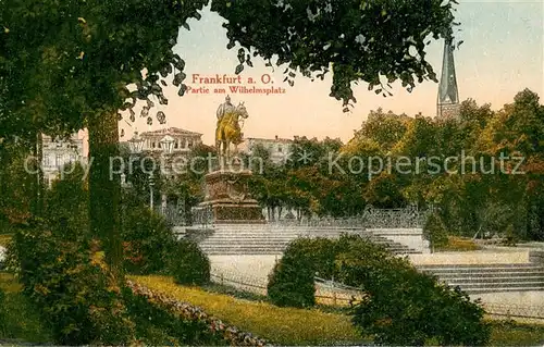 AK / Ansichtskarte Frankfurt_Oder Partie am Wilhelmsplatz Denkmal Frankfurt Oder