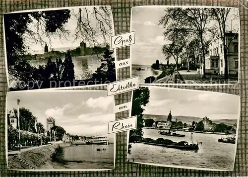 AK / Ansichtskarte Eltville_Rhein Uferpromenade am Rhein Villa Binnenschifffahrt Eltville_Rhein