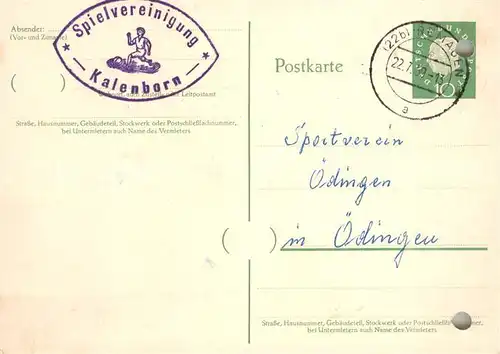 AK / Ansichtskarte Kalenborn_Ahrweiler Spielvereinigung Stempel Sportverein Kalenborn_Ahrweiler