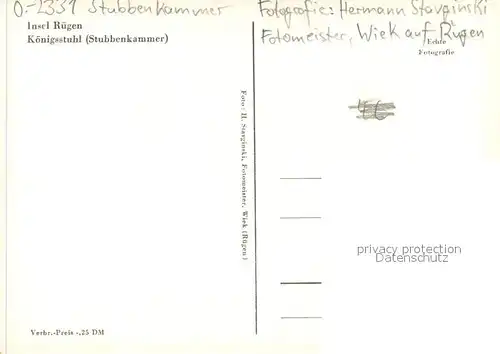 AK / Ansichtskarte Stubbenkammer_Ruegen Kreidefelsen Steilkueste Stubbenkammer Ruegen