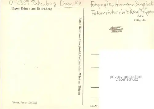 AK / Ansichtskarte Dranske Duenen am Bakenberg Steilkueste Dranske