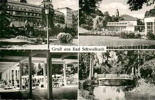AK / Ansichtskarte Bad_Schwalbach Bruecke Weiher Gebaeudeansichten Bad_Schwalbach