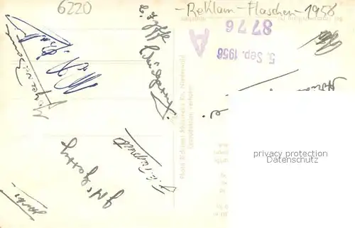 AK / Ansichtskarte Ruedesheim_am_Rhein Reklame  Flaschen 