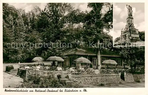 AK / Ansichtskarte Ruedesheim_am_Rhein Wald  Hotel Jagdschloss Niederwaldschaenke am National  Denkmal 