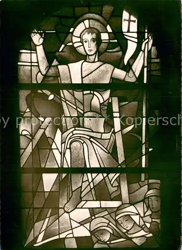AK / Ansichtskarte Rheydt_Moenchengladbach Parrkirche Herz Jesu Kirchenfenster Die Auferstehung 