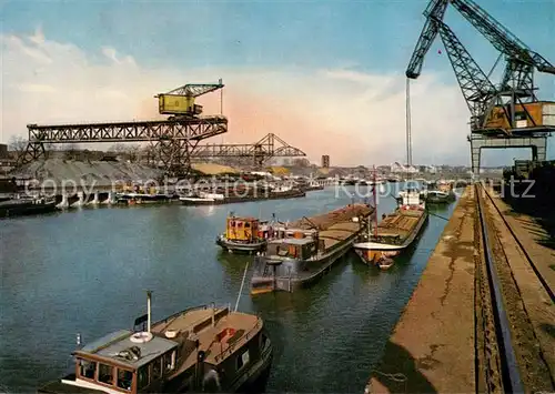 AK / Ansichtskarte Ruhrort_Duisburg Industrie Hafenpartie 