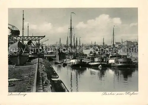 AK / Ansichtskarte Duisburg_Ruhr Partie am Hafen Duisburg Ruhr