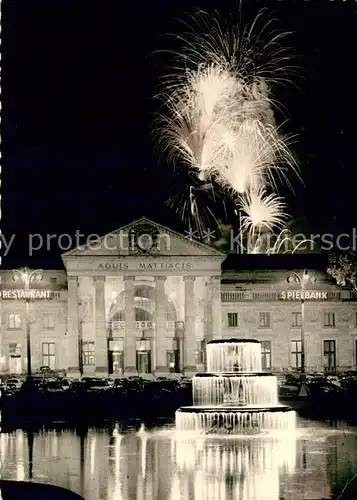 AK / Ansichtskarte Wiesbaden Kurhaus mit Feuerwerk Wiesbaden
