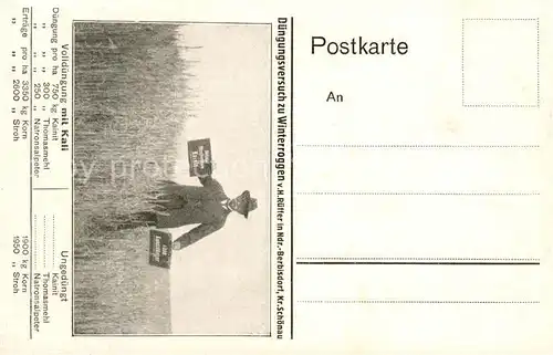 AK / Ansichtskarte Jelenia_Gora_Hirschberg_Schlesien Duengungsversuch zu Winterroggen Jelenia_Gora