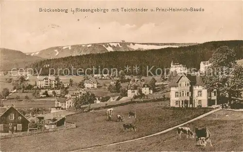 AK / Ansichtskarte Brueckenberg_Krummhuebel_Riesengebirge mit Teichraenderund Prinz Heinrich Baude 