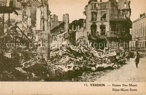 AK / Ansichtskarte Verdun_Meuse Ruines Rue Mazet Verdun Meuse