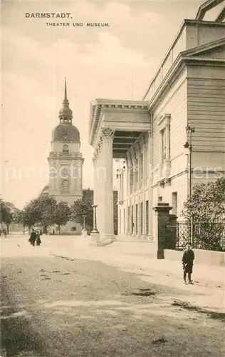 AK / Ansichtskarte Darmstadt Theater und Museum Darmstadt