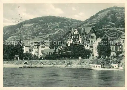 AK / Ansichtskarte Assmannshausen_Rhein Gasthof Krone Rhein Assmannshausen Rhein