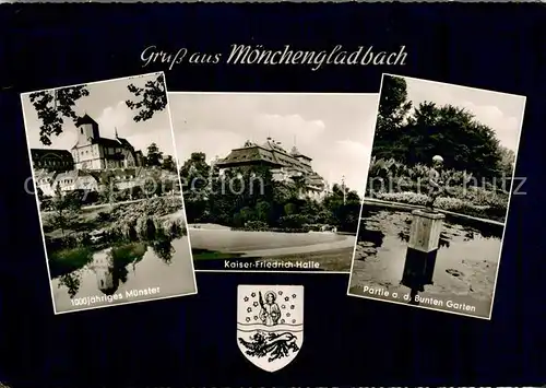 AK / Ansichtskarte Moenchengladbach Muenster Kaiser  Friedrich  Halle Partie a.d. Bunten Garten Moenchengladbach