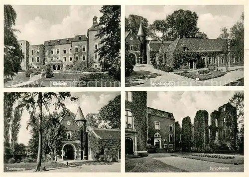 AK / Ansichtskarte Neersen_Niederrhein Schlosskapelle Toreingang Schlossruine Kindererholungsheim Schloss Neersen Neersen Niederrhein