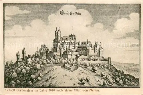 AK / Ansichtskarte Greifenstein_Hessen Schloss Greifenstein im Jahre 1640  Greifenstein_Hessen