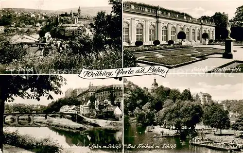 AK / Ansichtskarte Weilburg Schlossterrassen  Cafe Schloss Freibad  Weilburg