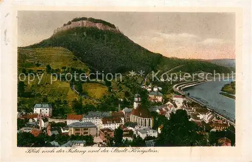 AK / Ansichtskarte Koenigstein_Saechsische_Schweiz Festung und Stdt Koenigstein_Saechsische