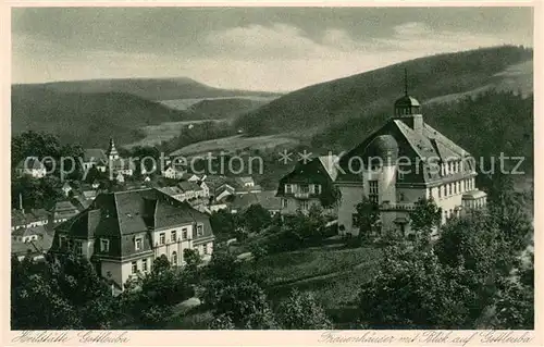 AK / Ansichtskarte Gottleuba Berggiesshuebel_Bad Heilstaette Frauenhaeuser Blick auf Stadt Gottleuba Berggiesshuebel