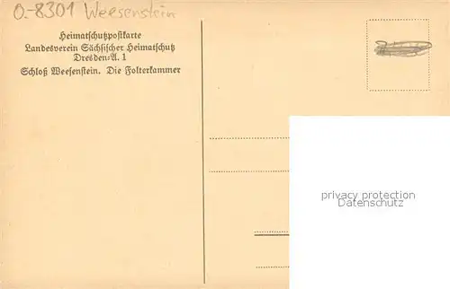 AK / Ansichtskarte Weesenstein Schloss Weesenheim Die Folterkammer Weesenstein