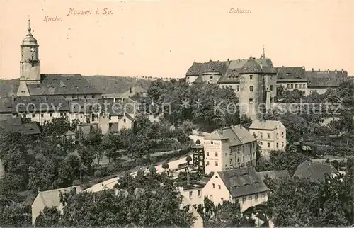 AK / Ansichtskarte Nossen Teilansicht mit Kirche und Schloss Feldpostkarte Nossen