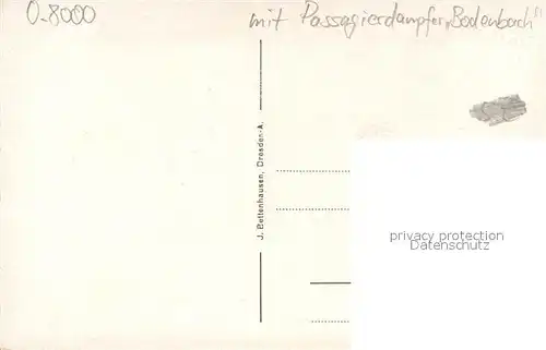 AK / Ansichtskarte Dresden Schloss und Kath. Kirche mit Passagierdampfer Bodenbach Dresden