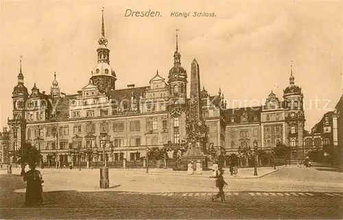 AK / Ansichtskarte Dresden Koenigl. Schloss Obelisk Dresden