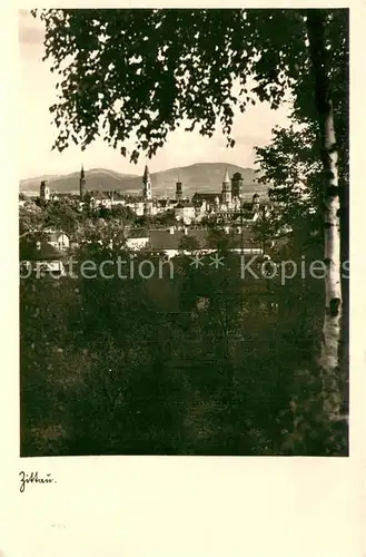 AK / Ansichtskarte Zittau Gesamtbild vom Kummersberg Jeschken Zittau