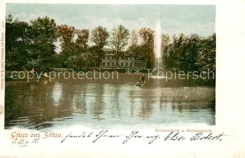 AK / Ansichtskarte Zittau Weinaupark und Weinauteich Zittau