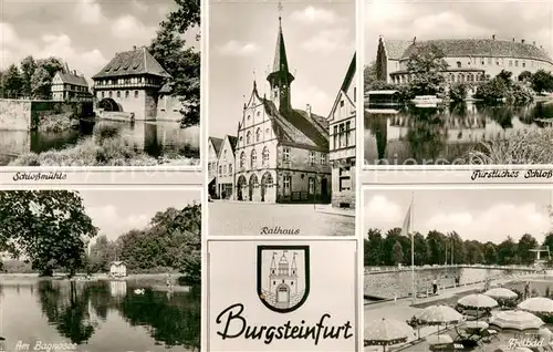 AK / Ansichtskarte Burgsteinfurt Fuerstl.Schloss Freibad Schlossmuehle Am Bagnosee Burgsteinfurt