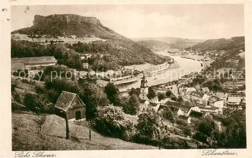 AK / Ansichtskarte Lilienstein Koenigstein mit dem Lilienstein Lilienstein