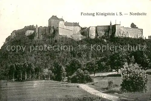 AK / Ansichtskarte Koenigstein_Saechsische_Schweiz Festung Nordseite Koenigstein_Saechsische