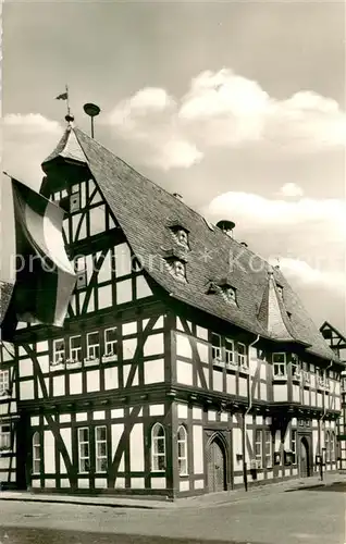 AK / Ansichtskarte Schotten_Hessen Rathaus Fachwerkhaus Schotten Hessen