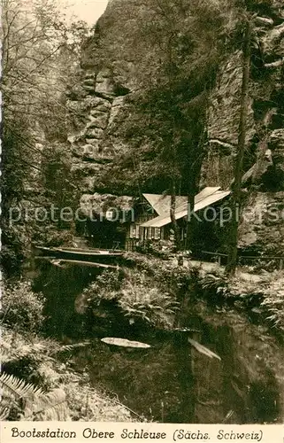 AK / Ansichtskarte Bad_Schandau Bootsstation Obere Schleuse  Bad_Schandau