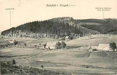 AK / Ansichtskarte Rehefeld Zaunhaus Jagdschloss Strellers Gashaus Zum Zaunhaus Erzgebirge Rehefeld Zaunhaus